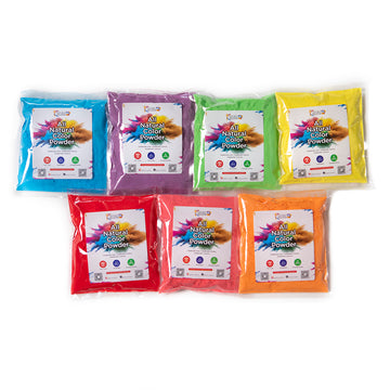 All-Natural Holi, Non-Toxic, Washable, Color Powder - Assorted Pack of 100