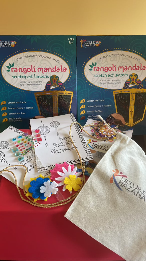 Raksha Bandhan Bundle - 2 Make Your Own Rakhi Kits and 2 Scratch Art Lanterns