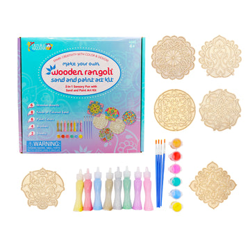 Wooden Rangoli 2 - in 1 Sand Art and Paint Kit