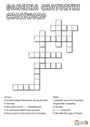 Ganesha Crossword Puzzle - Fun Kids game