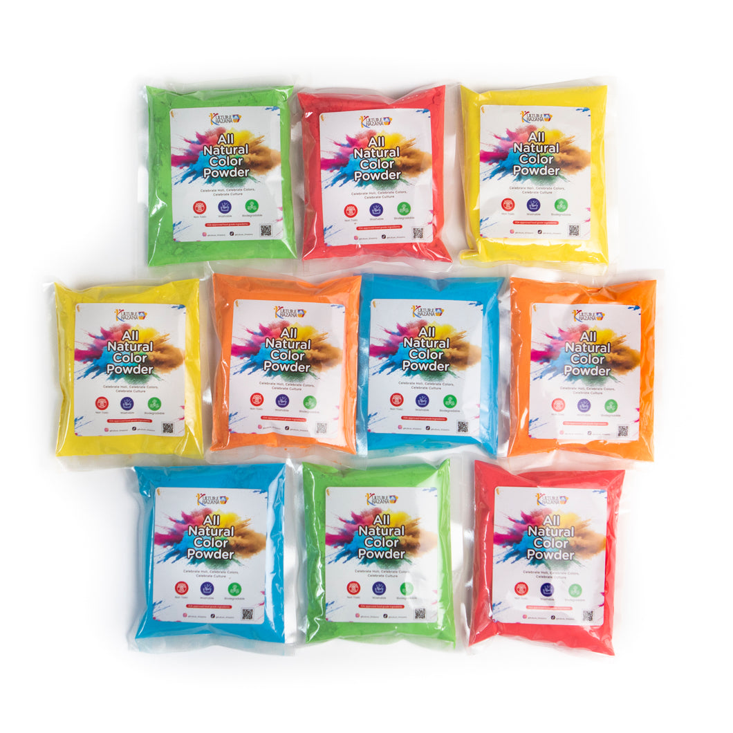 Non-Toxic Holi Color Powder- Pack of 10