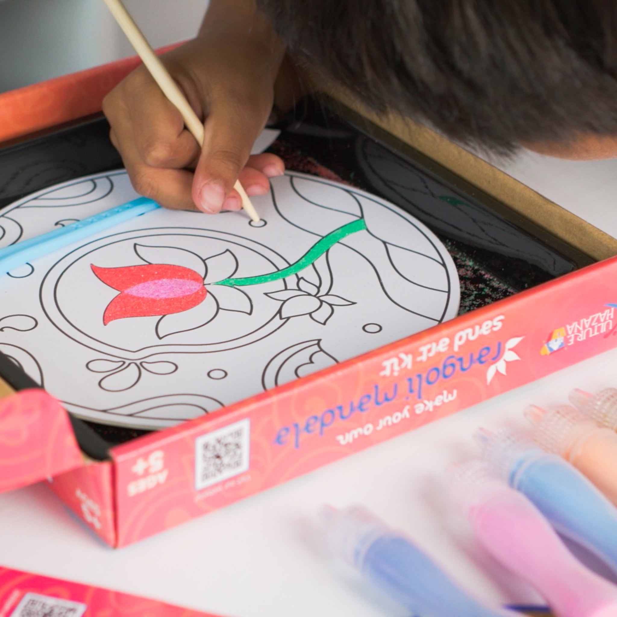 Make Your Own Rangoli Mandala Sand Art Kit - 4 cardboard coasters – Kulture  Khazana