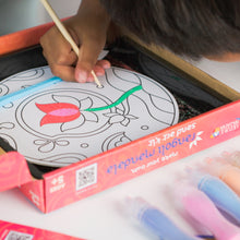 Load image into Gallery viewer, Make Your Own Rangoli Mandala Sand Art Kit - 4 cardboard coasters
