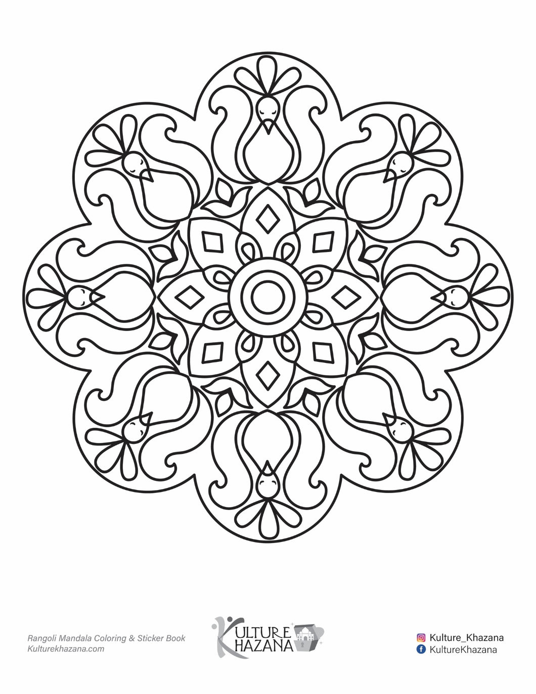 Rangoli Mandala Coloring sheets - Free download