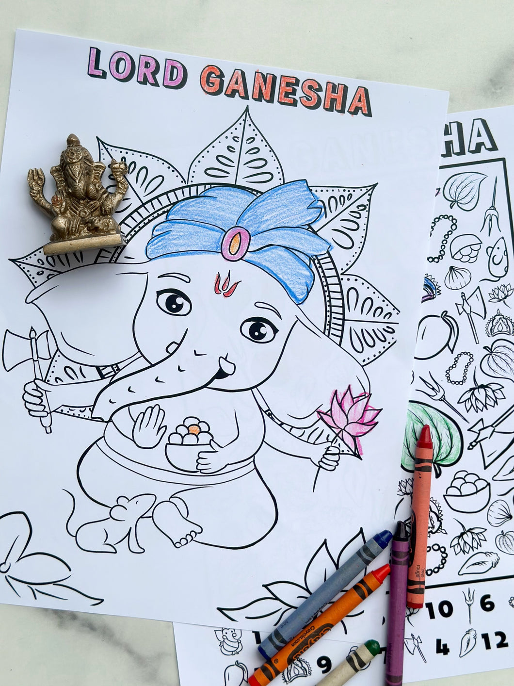 Ganesha Coloring Sheet - FREE Printable