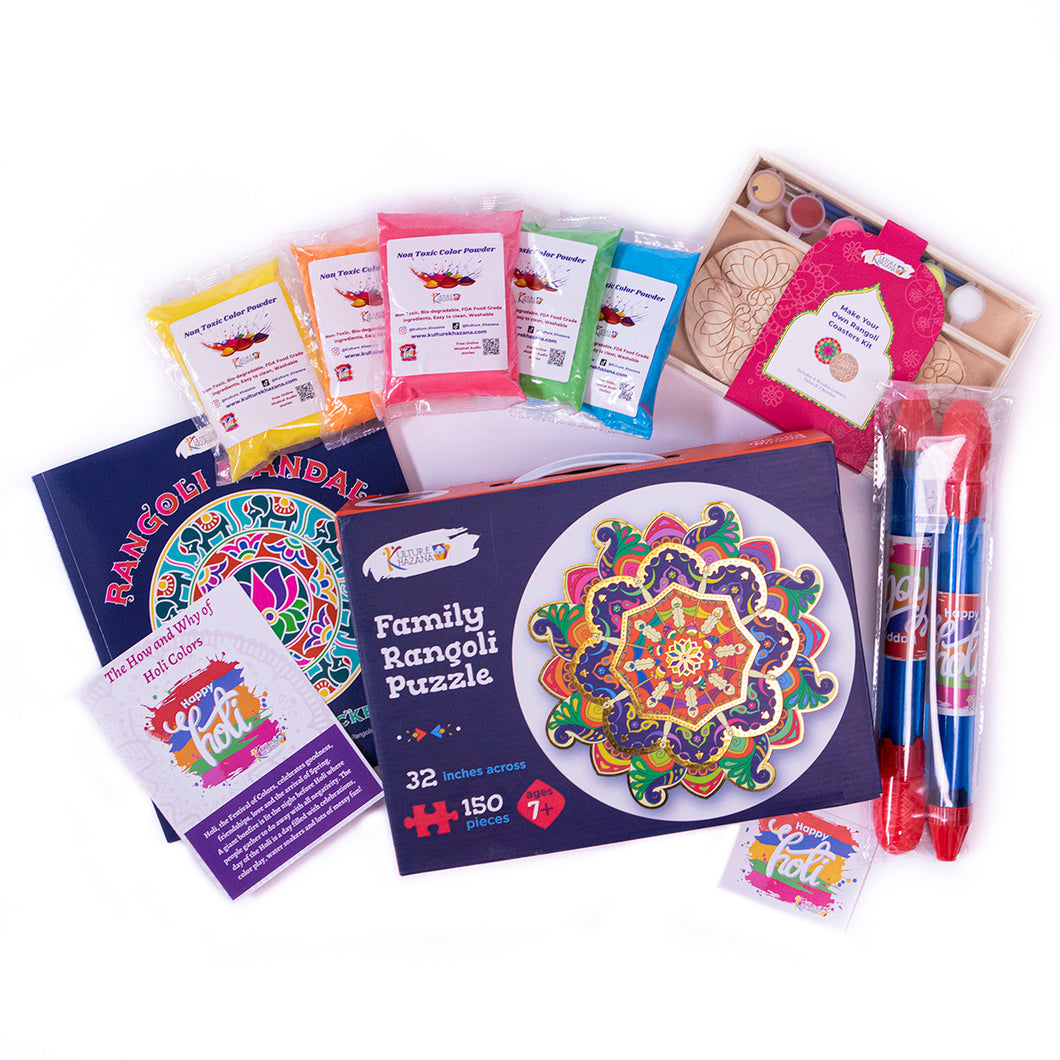Holi Deluxe Kit - Colors, Activities and Puzzle