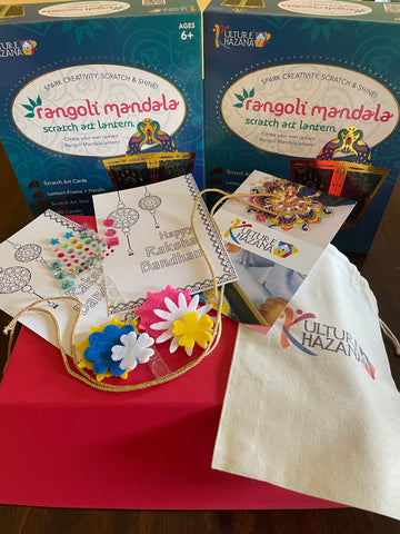 Raksha Bandhan Bundle - 2 Make Your Own Rakhi Kits and 2 Scratch Art Lanterns