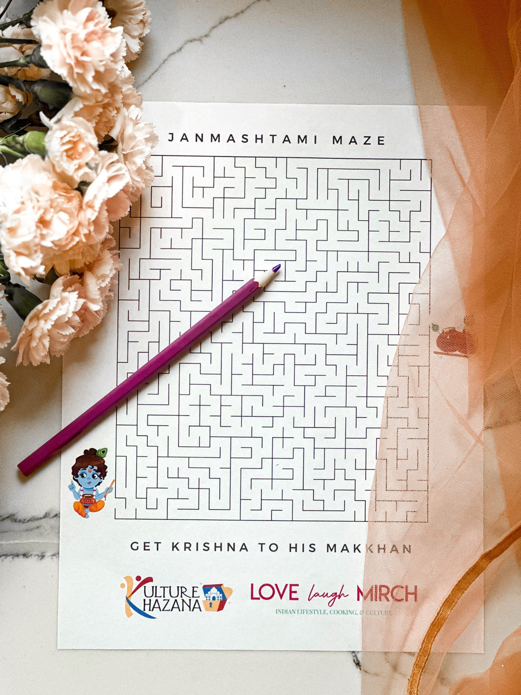 Krishna Janmashtami - Free Maze Printable