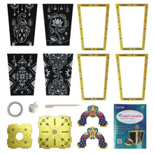 Load image into Gallery viewer, Rangoli Mandala Scratch Art Lantern Kit
