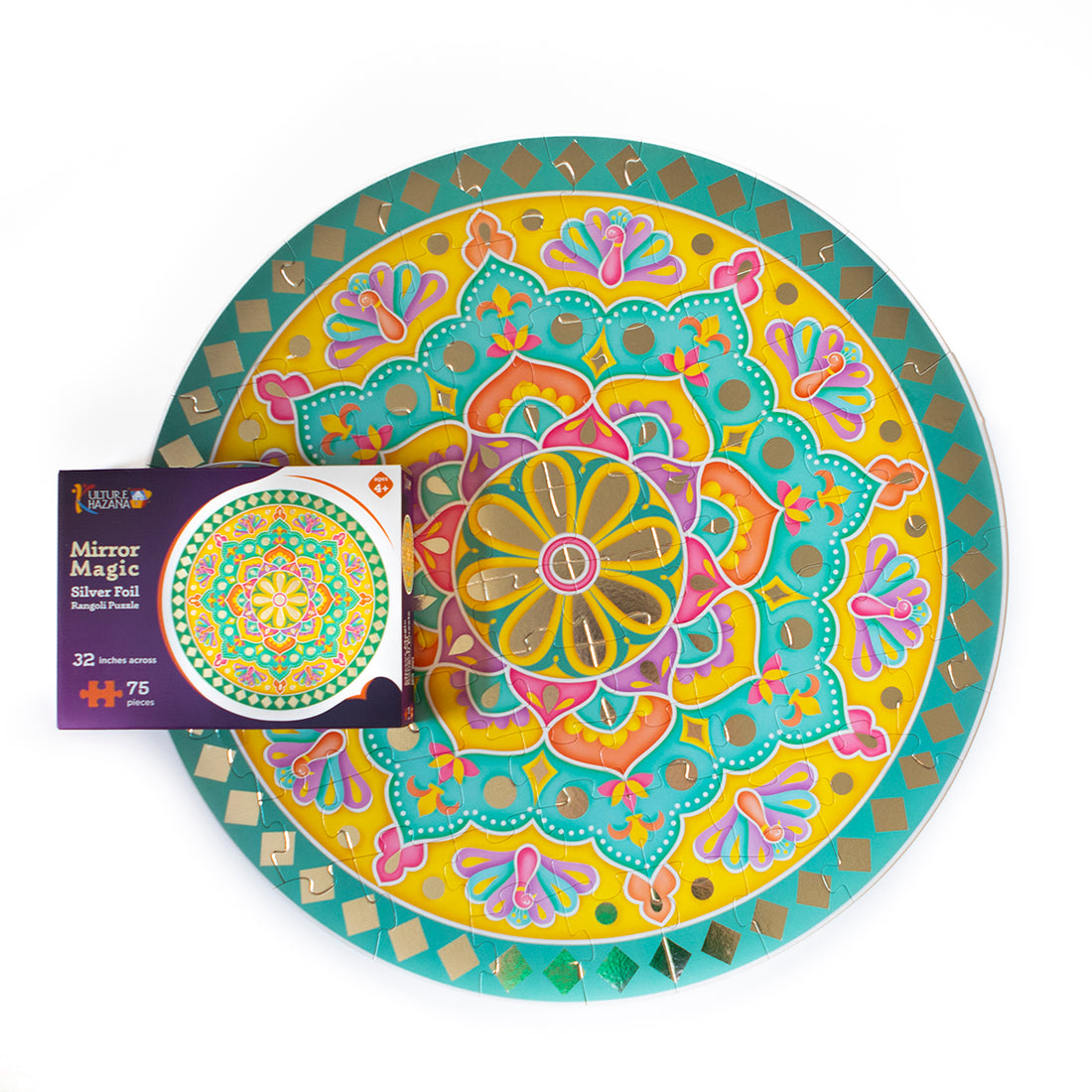 Mirror Magic Silver Foil Rangoli Puzzle - 75 pcs