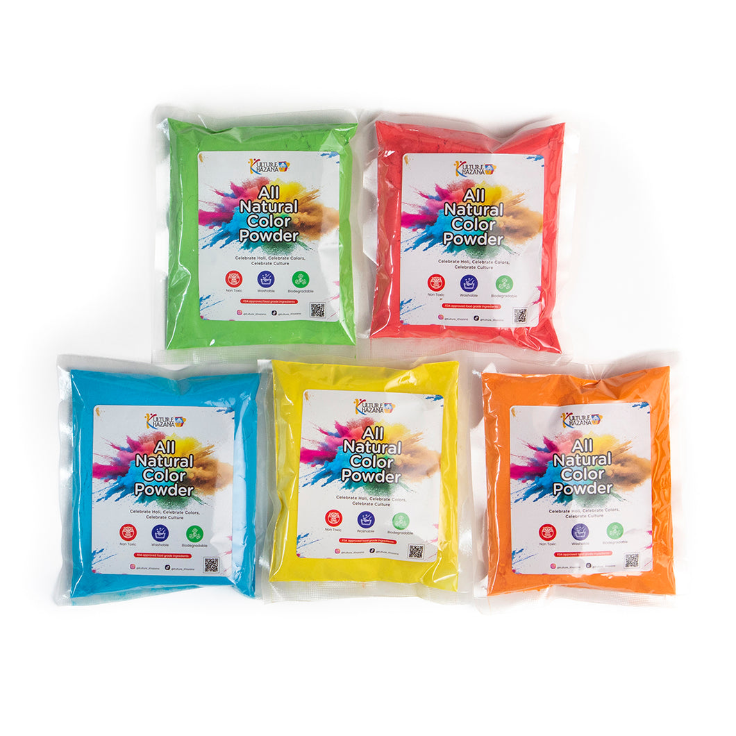 Non-Toxic Holi Color Powder- Pack of 5