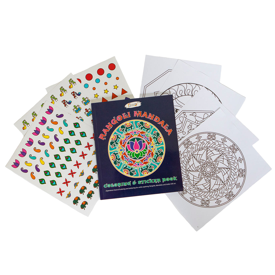 Rangoli Mandala Bundle - Puzzle and Coloring + Sticker Book