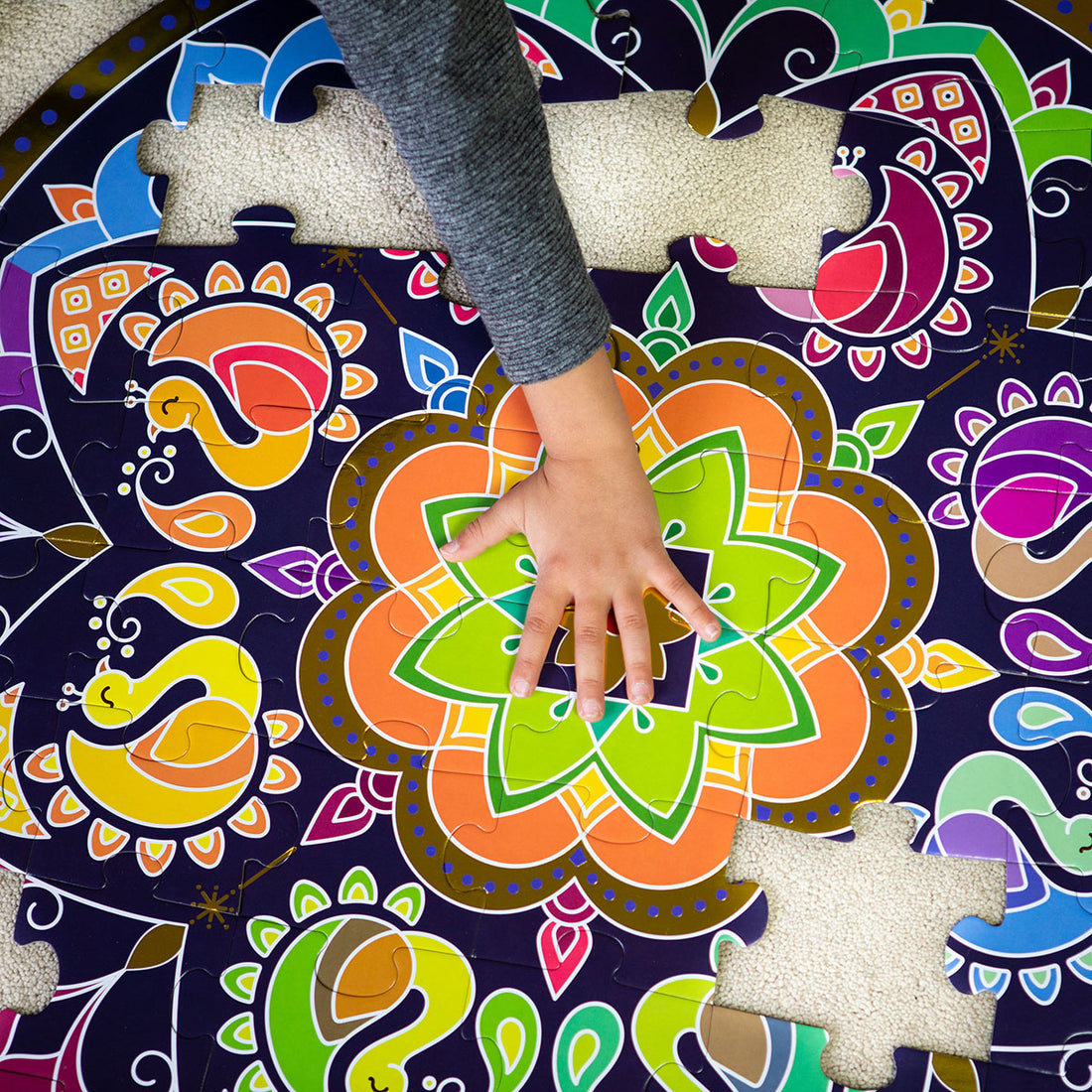 Rangoli Mandala Circular Floor Puzzle - 48 pcs