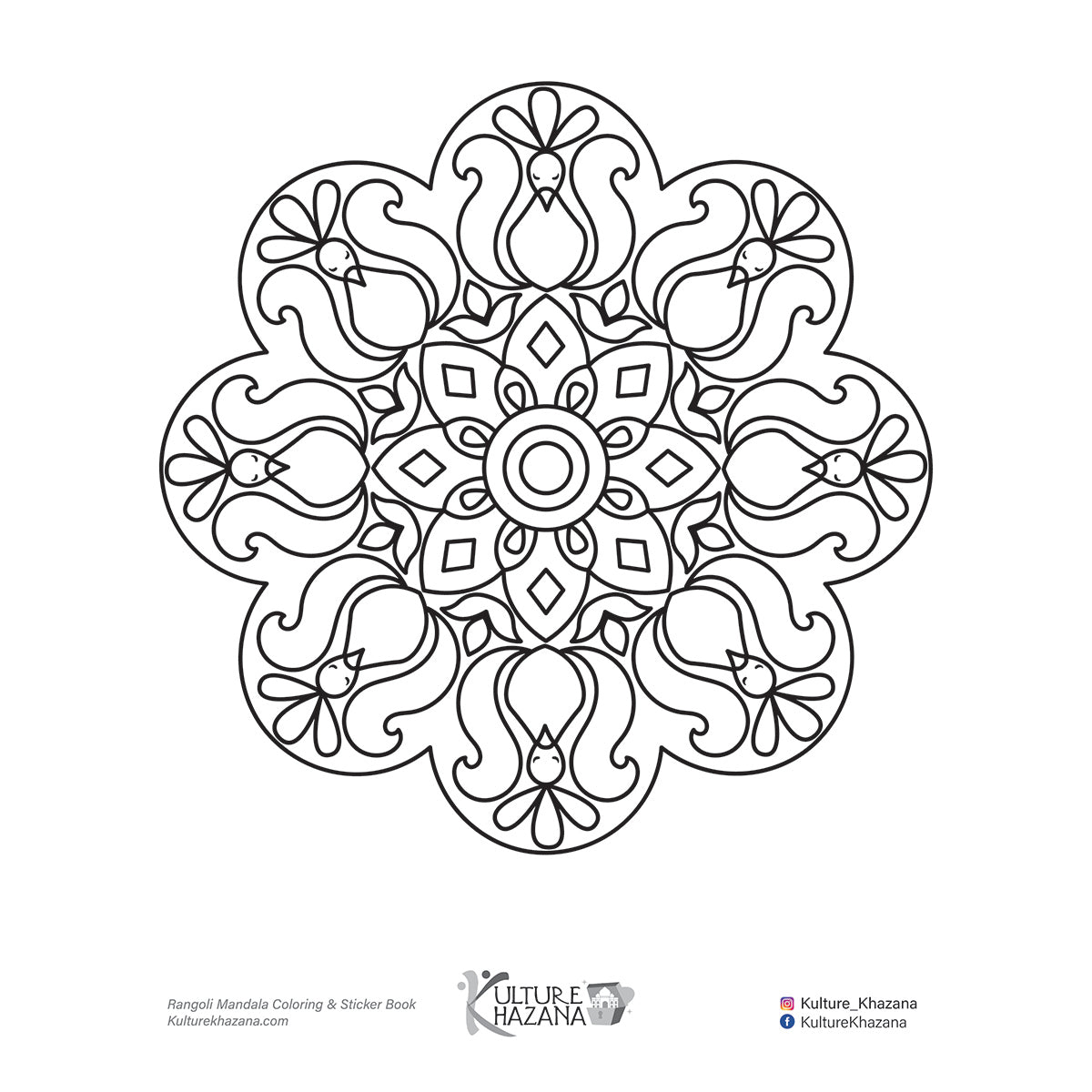 Rangoli Mandala Coloring sheets - Free download