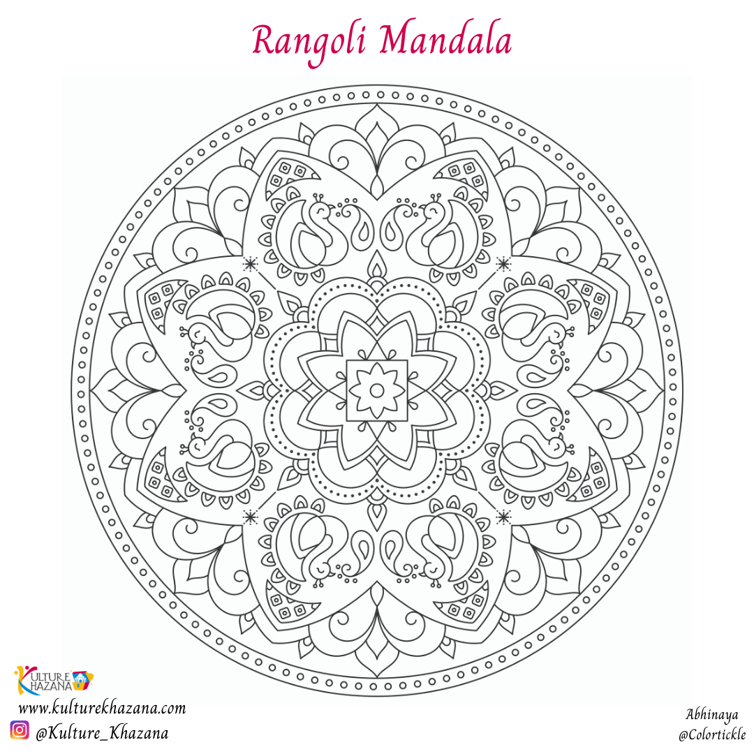 Printable - Rangoli Mandala Coloring Sheet – Kulture Khazana Printable - Rangoli Mandala Coloring Sheet – Kulture Khazana